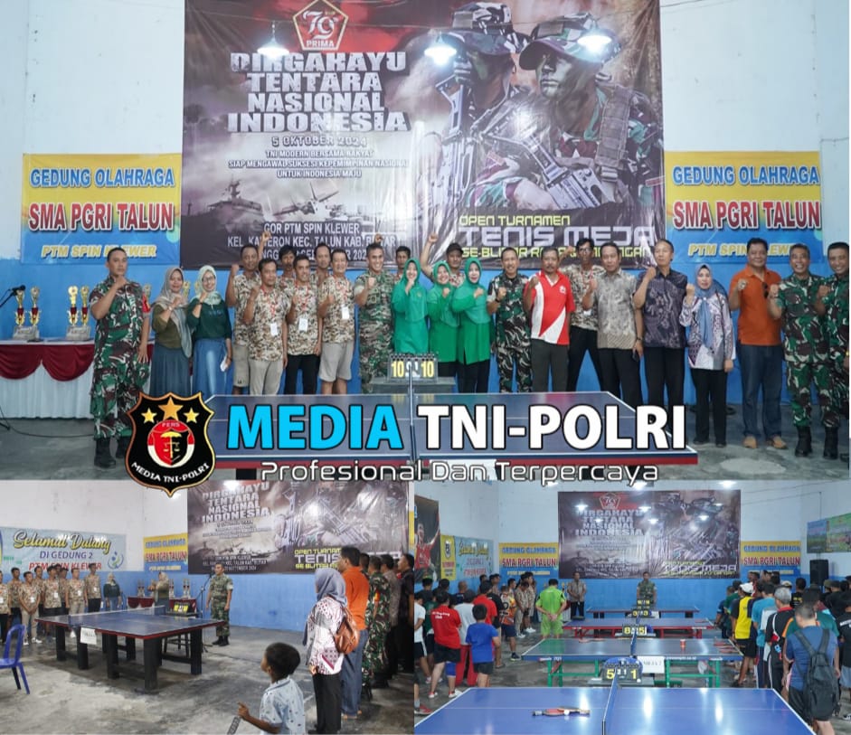 Semarakan HUT TNI Ke-79 Kodim 0808/Blitar Gelar Lomba Tenis Meja Dandim Cup 2024