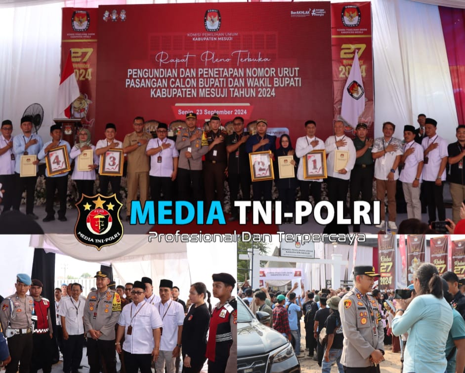 Kapolres Mesuji Kerahkan 60 Personil Untuk Pengamanan Proses Pengundian Nomer Urut Paslon Bupati dan Wakil Bupati Pilkada 2024