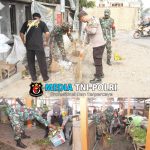 Kegiatan Karya Bakti Pembersihan Pasar Templek Sambut HUT KE-79 TNI di Desa Karanggayam