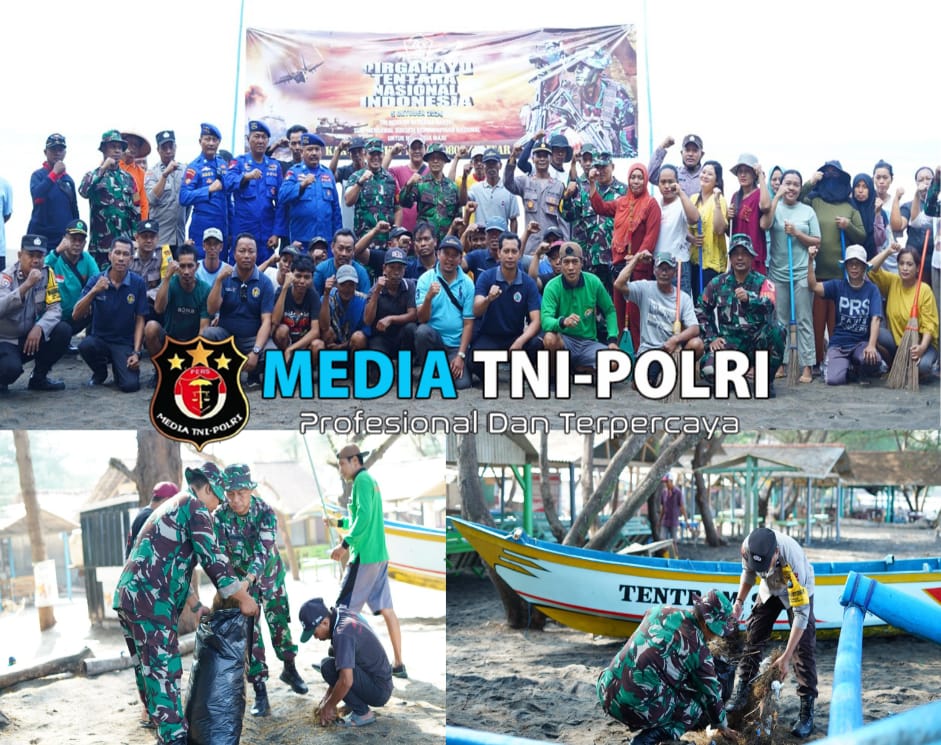 Gotong Royong Dan Karya Bhakti Tni Beserta Masyarakat Pantai Serang Dalam Hut Tni Ke-79 Di Blitar