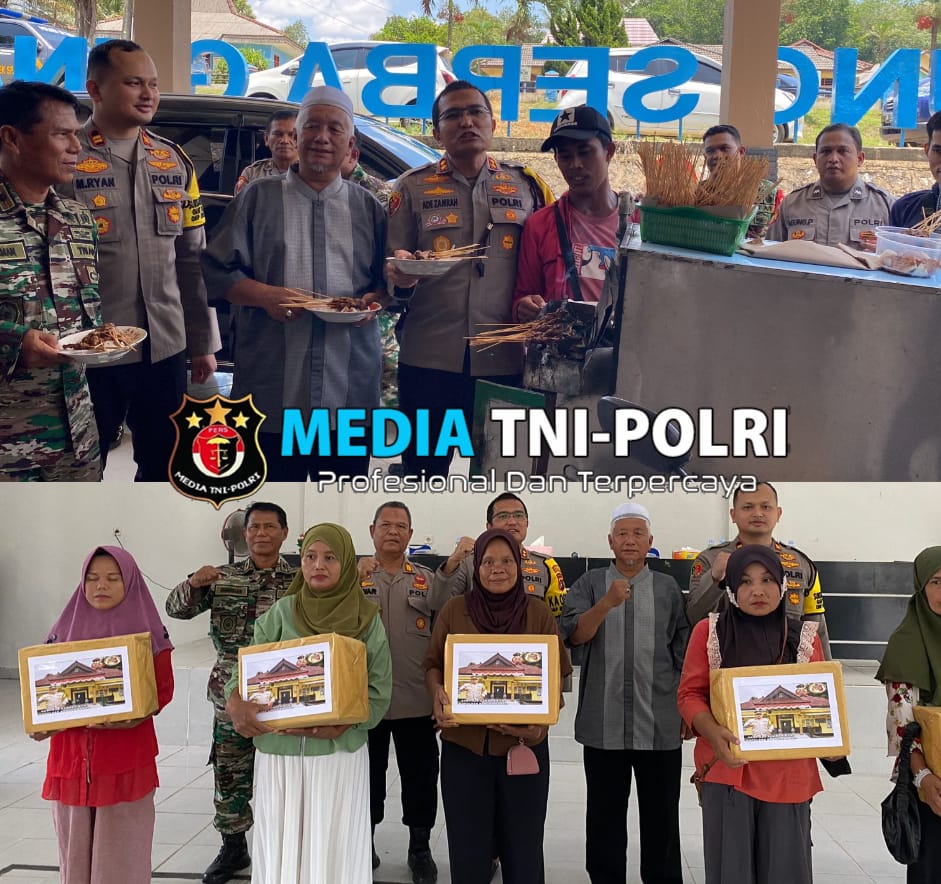 Kapolres Bangka Barat memberikan Bansos kepada masyarakat Kec. Simpang Teritib