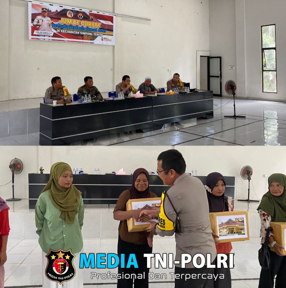 Kapolres Bangka Barat Pimpin Jumat Curhat Di Gedung Serbaguna Kecamatan Simpang Teritib