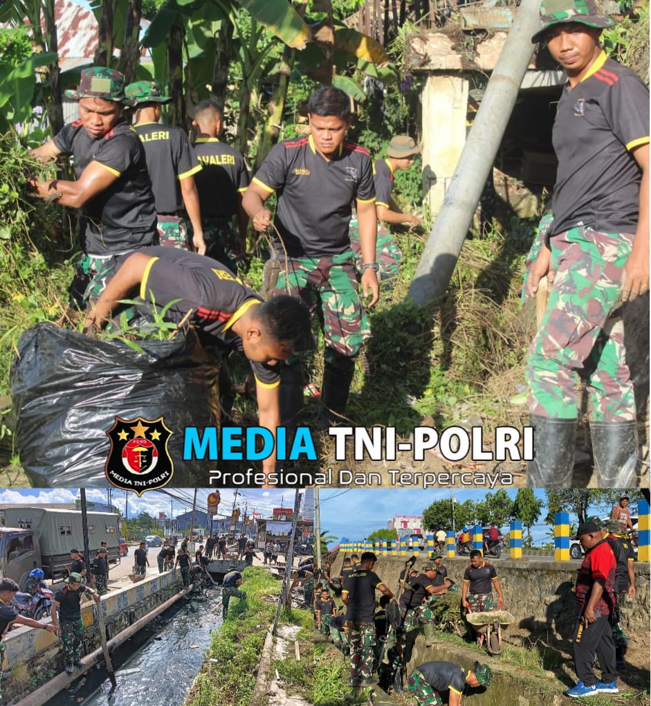 Peduli Kebersihan Lingkungan, Prajurit Marinir Laksanakan Bhakti Sosial