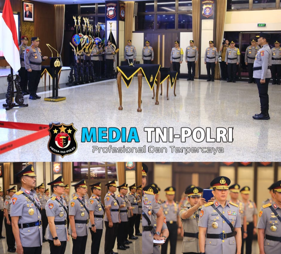 Kapolri Jenderal Listyo Sigit Prabowo Pimpin Upacara Kenaikan Pangkat Atau Korps Raport dan Sertijab Pejabat Utama Mabes Polri dan Polda