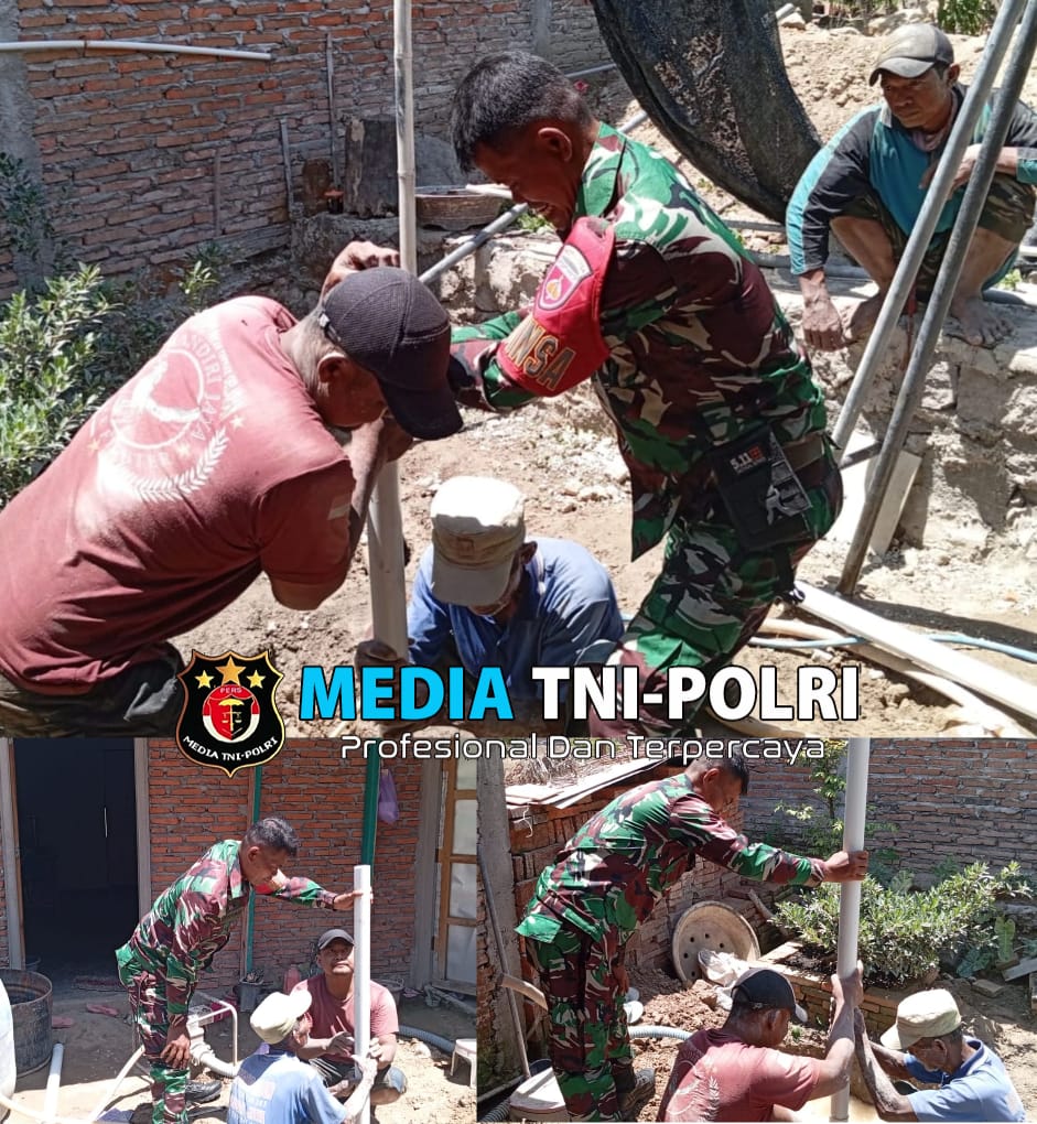 Bentuk Kemanunggalan TNI Rakyat, Babinsa Nogosari Turut Atasi Kesulitan Warga