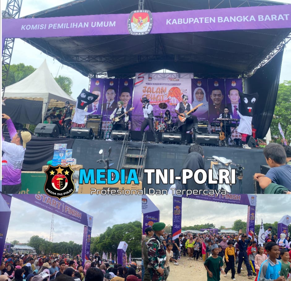 Polres Bangka Barat Amankan Kegiatan Jalan Sehat Pilkada Serentak Tahun 2024 Oleh KPU Kab.Bangka Barat
