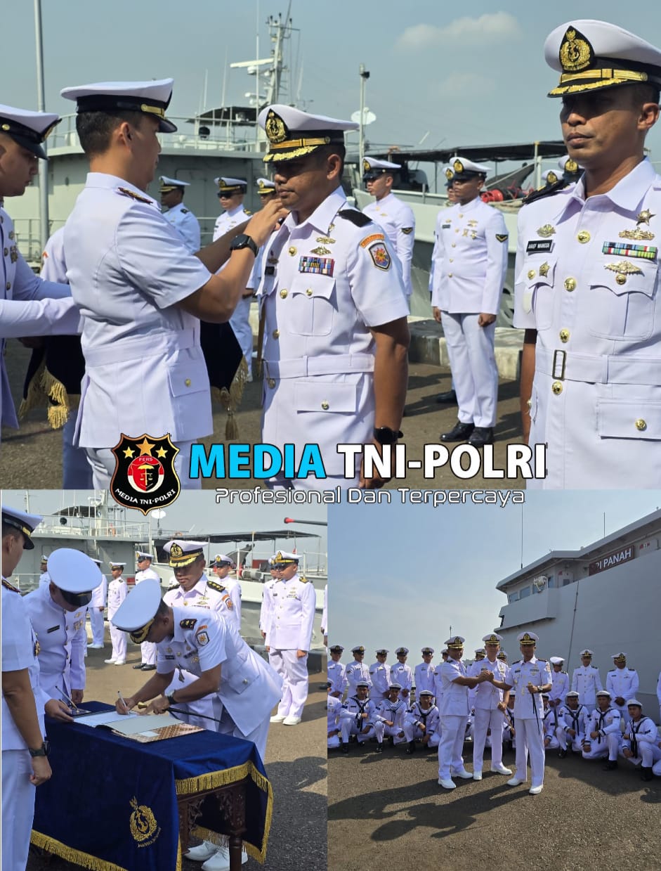 Komandan Satkat Koarmada III Pimpin Sertijab Komandan KRI Panah-626, Resmi Dijabat Mayor Laut (P) Arief Wangsa