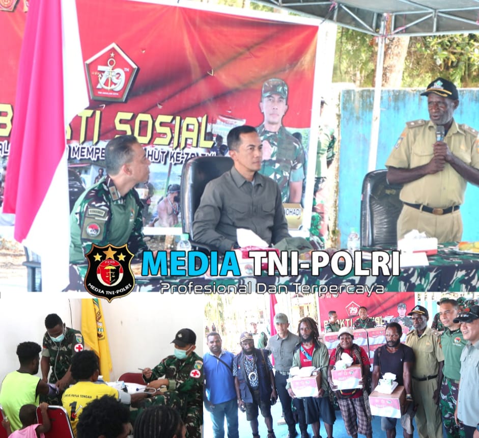 Warga Kwamki Narama Antusias Sambut Baksos HUT ke-79 TNI Pimpinan Pangkogabwilhan III