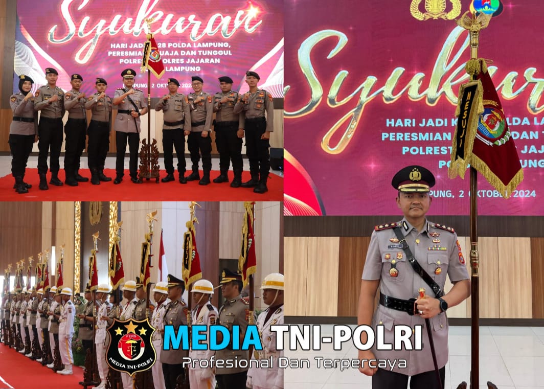 Kapolres Mesuji AKBP Muhamad Harris Hadiri Upacara Hari Jadi Polda Lampung Ke-28,Serta Peresmian Dhuaja dan Tunggul Kesatuan Polda Lampung