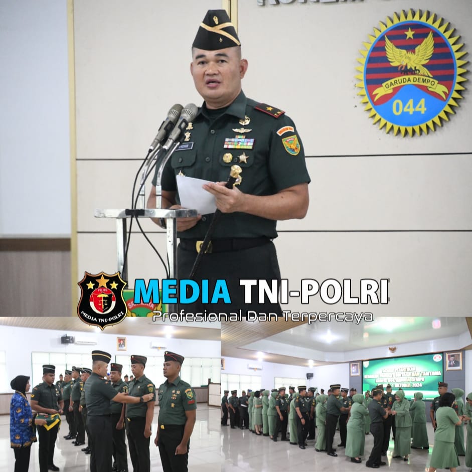 Danrem 044/Gapo Pimpin Pelantikan Kenaikan Pangkat Bintara dan Tamtama Periode 1-10-2024
