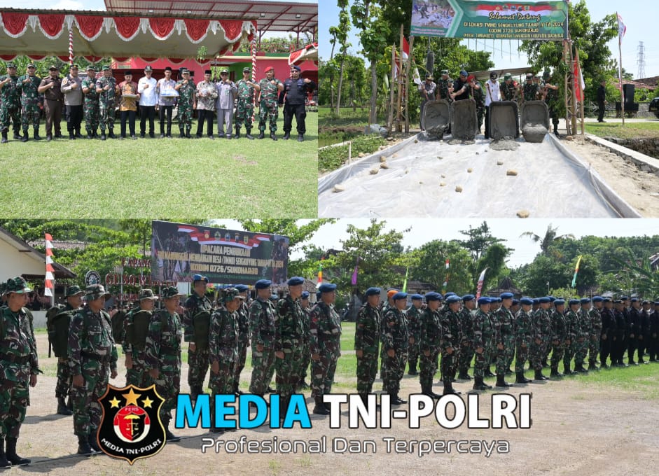 TMMD Sengkuyung Tahap IV TA. 2024 Kodim 0726/Sukoharjo dibuka Plt Bupati Sukoharjo di Desa Tambakboyo, Kec. Tawangsari