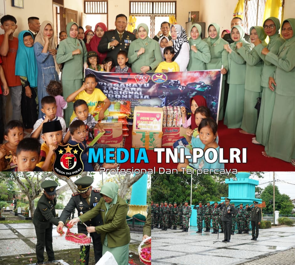 Rangkaian HUT TNI Ke 79, Kodim 0402/OKI Laksanakan Ziarah, Berikan Santunan Serta Anjangsana