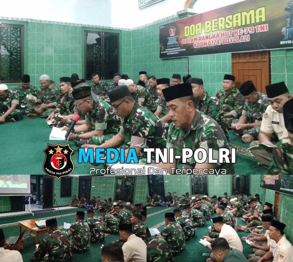 Dandim Boyolali Pimpin Doa Bersama Dalam Rangka HUT ke 79 TNI