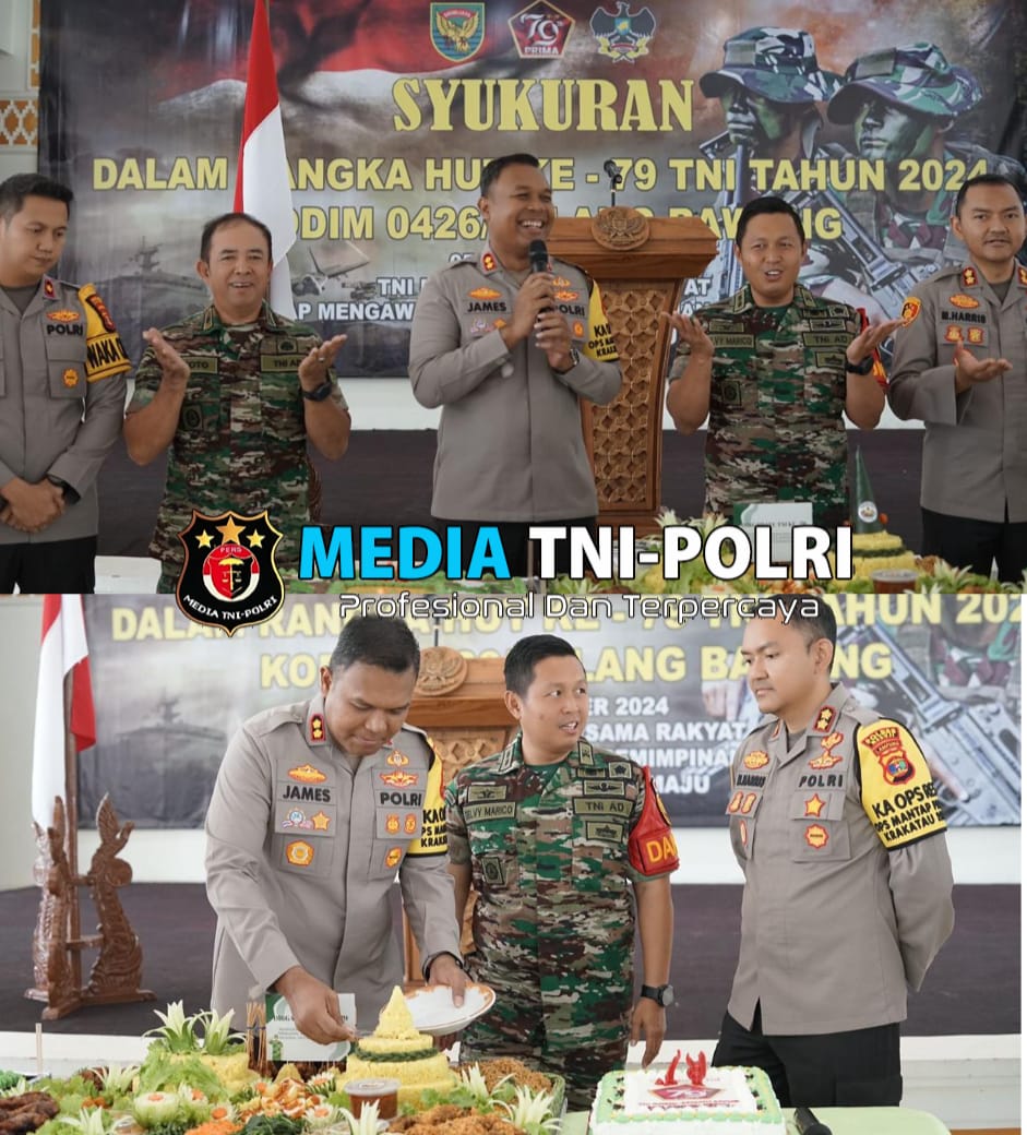 Saat Kapolres Tulang Bawang Beri Kejutan Dandim 0426/TB di HUT TNI ke-79