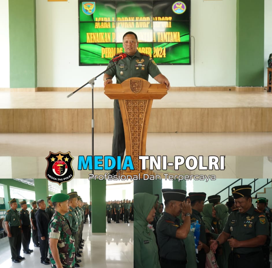 Dandim 0402/OKI Pimpin Acara Korps Raport Kenaikan Pangkat