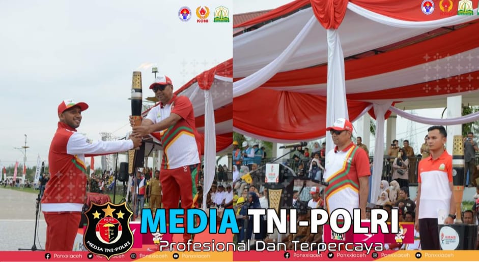Pemkab Aceh Timur Sambut Tim Kirab Api PON XXI
