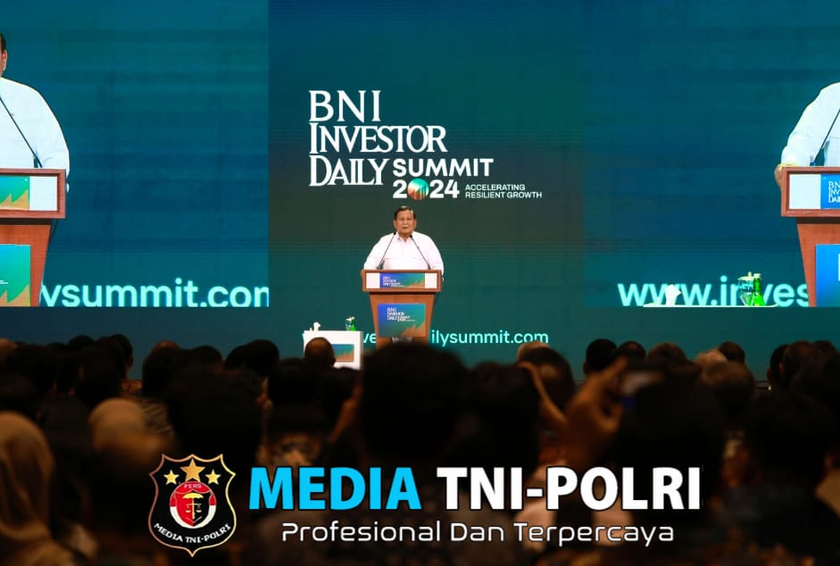 Menhan Prabowo Beri Pandangan di Acara BNI Investor Daily Summit 2024