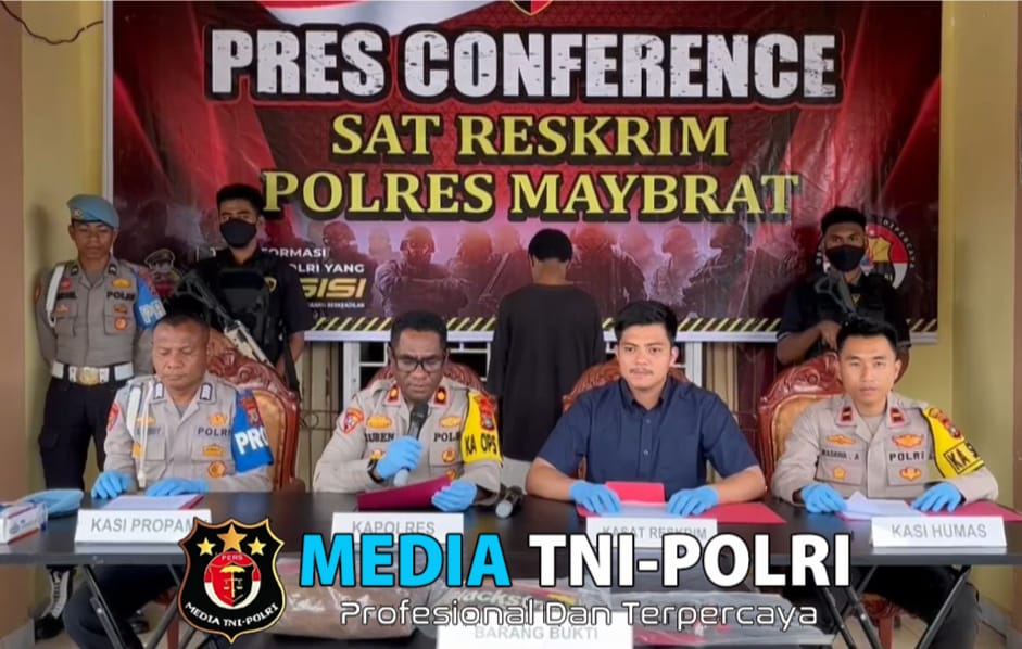 Polres Maybrat Melaksanakan Press Conference kasus Tindak Pidana Pembunuhan