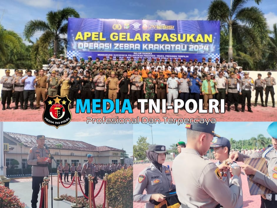 Kapolres Mesuji AKBP Muhammad Harris S.H, S.I.K Gelar dan Pimpin Apel Pasukan OPS Zebra Krakatau 2024 di Lapangan Mapolres Mesuji
