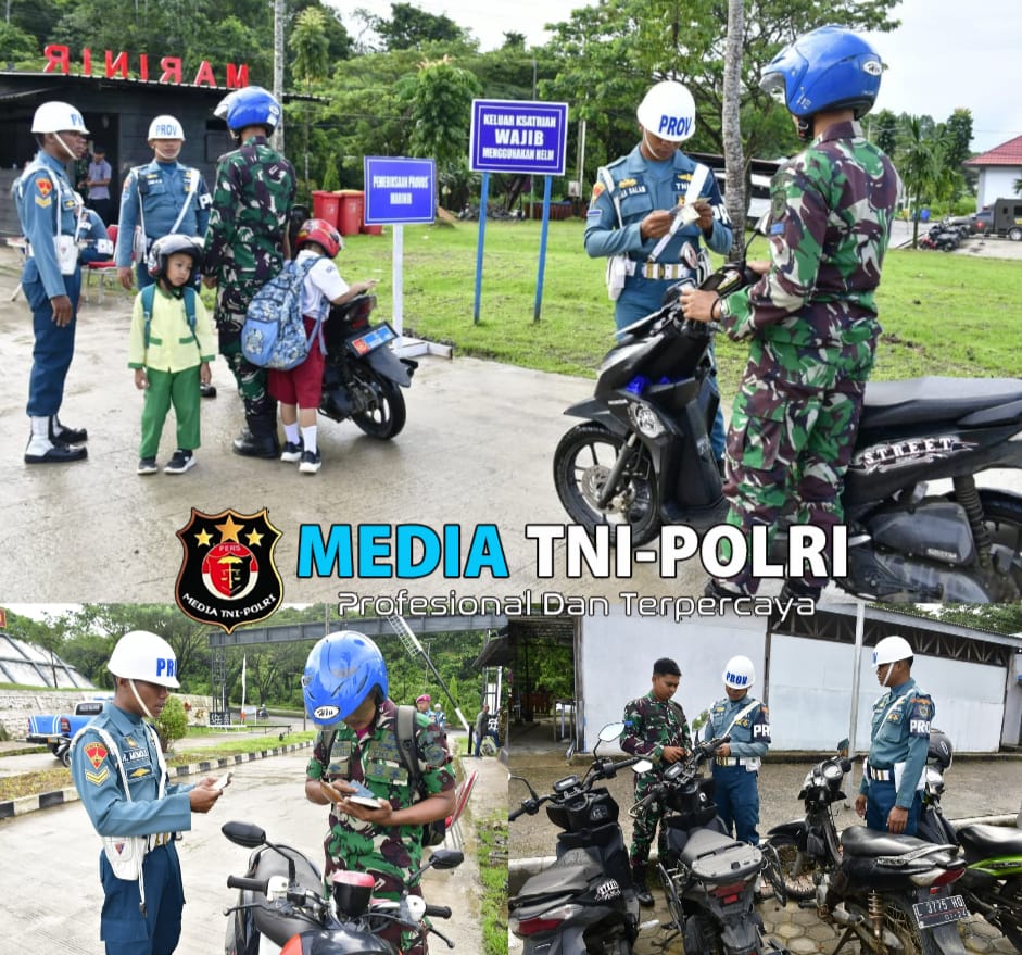 Tertib Dalam Berkendara, Personel Provos Bersama Denintel Pasmar 3 Giat Operasi Gaktib