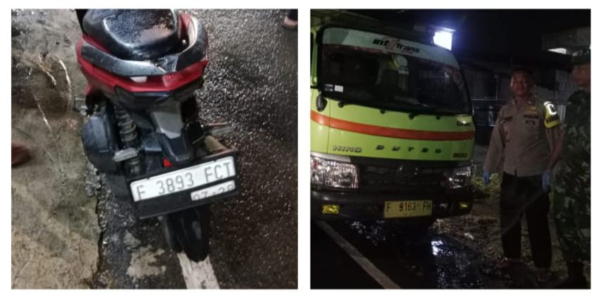 Polsek Jasinga Bersama Unit Laka Lantas Polres Bogor Tangani Laka Lantas Antara Kendaraan Roda Empat dan Roda Dua