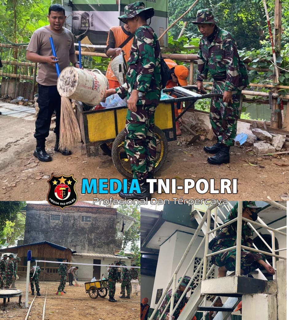 TNI Rayakan HUT Ke-79 dengan Karya Bakti Pembersihan di Musholla Al-Hidayah