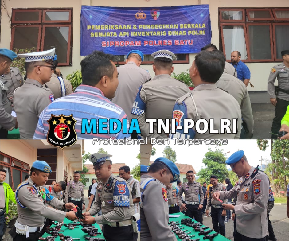 Sipropam Polres Batu Lakukan Pemeriksaan Senpi Dinas Anggota, untuk Keamanan Tugas