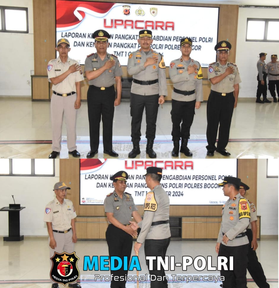 Kapolres Bogor Pimpin Upacara Kenaikan Pangkat Pengabdian Polri Dan Pns Polri TMT 1 Oktober 2024 Polres Bogor