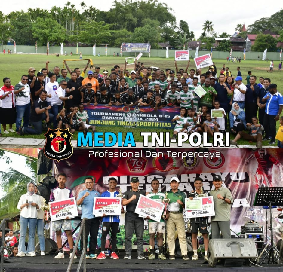 Komandan Pasmar 3 Hadiri Penutupan Tournament Sepak Bola U-15 Danrem CUP 2024