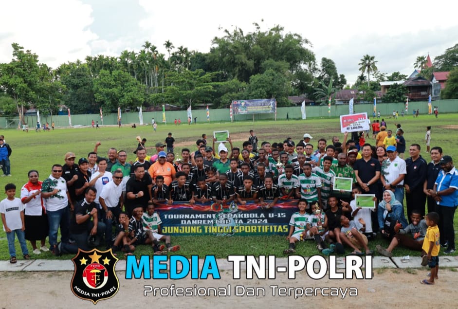 Lantamal XIV Hadiri Penutupan Tournament Sepak Bola U-15 di Korem 181/PVT