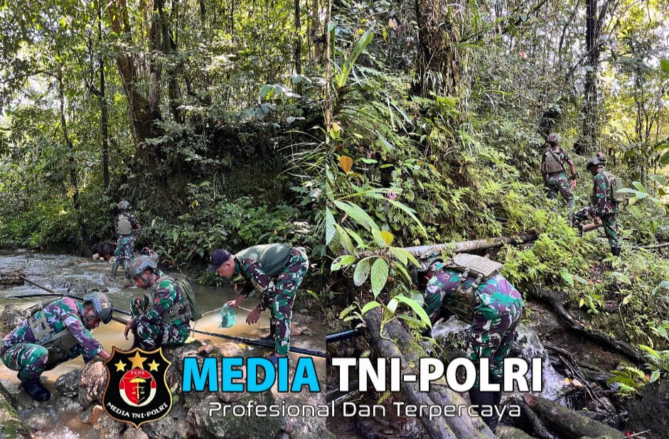 Satgas Yonif 762/VYS Perbaiki Pipa Air Warga Kampung Aisyo, Distrik Aifat