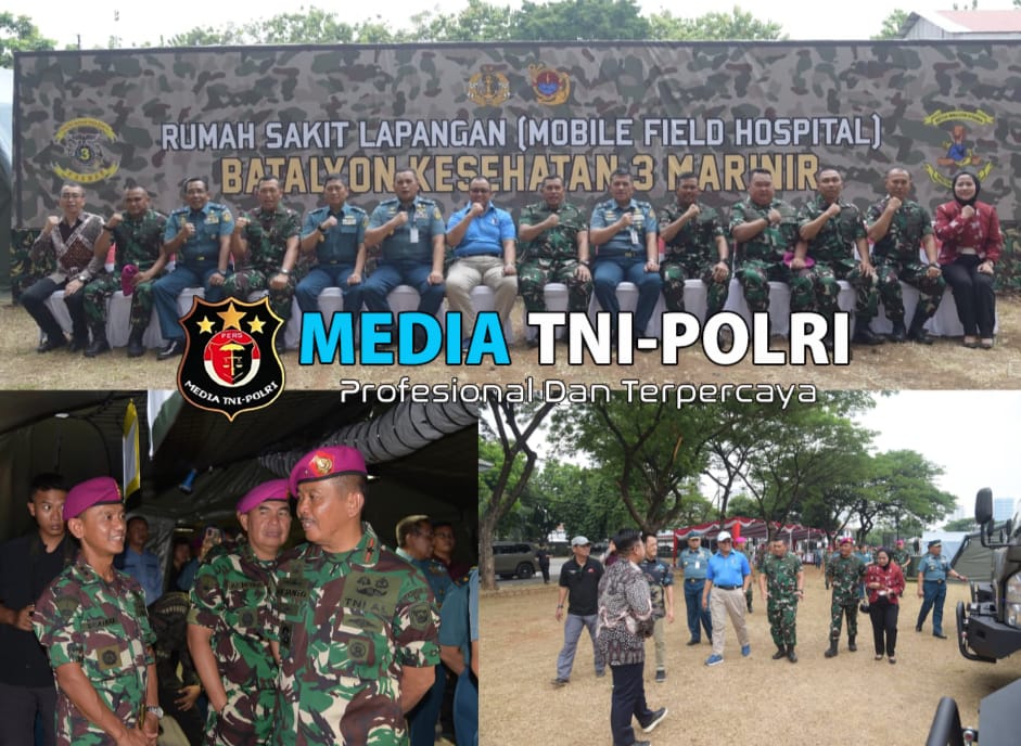 Komandan Pasmar 3 Dampingi Komandan Korps Marinir Hadiri Seremonial Uji Fungsi Mobile Field Hospital