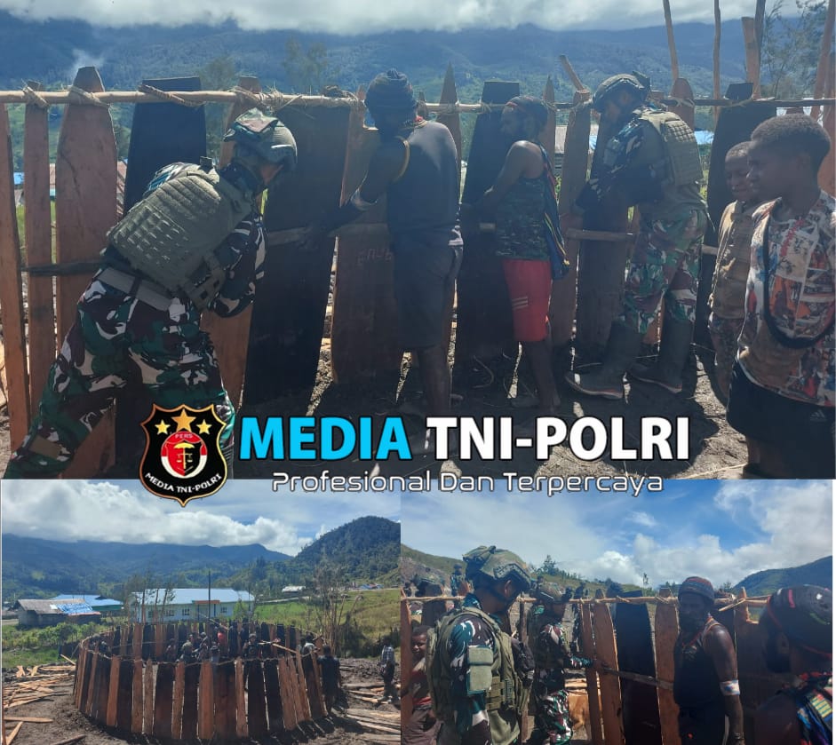 Habema Gotong Royong Bangun Honai Warg Yenggernok