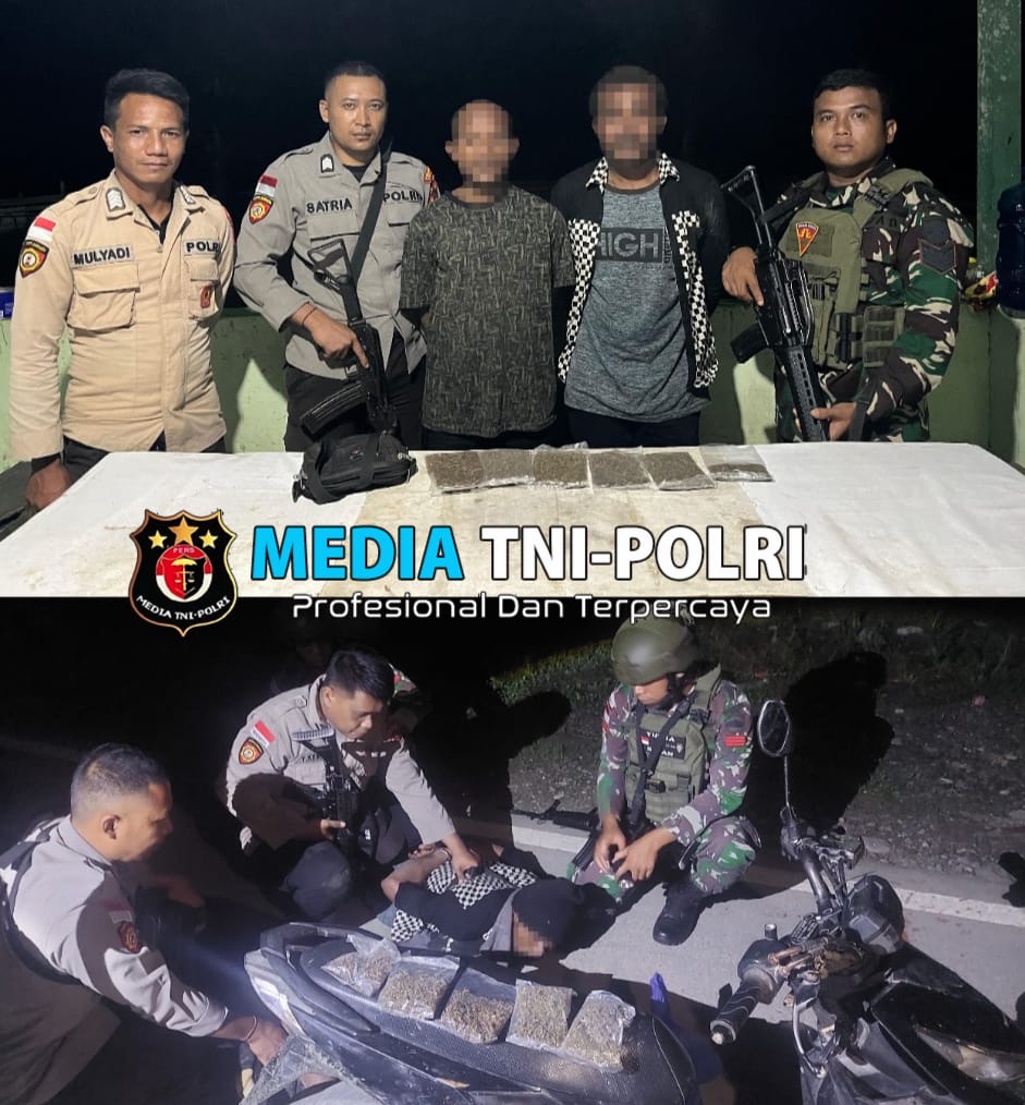 Sweeping Gabungan TNI-Polri, Gagalkan Penyelundupan 1,2 Kg Ganja di Perbatasan RI-PNG