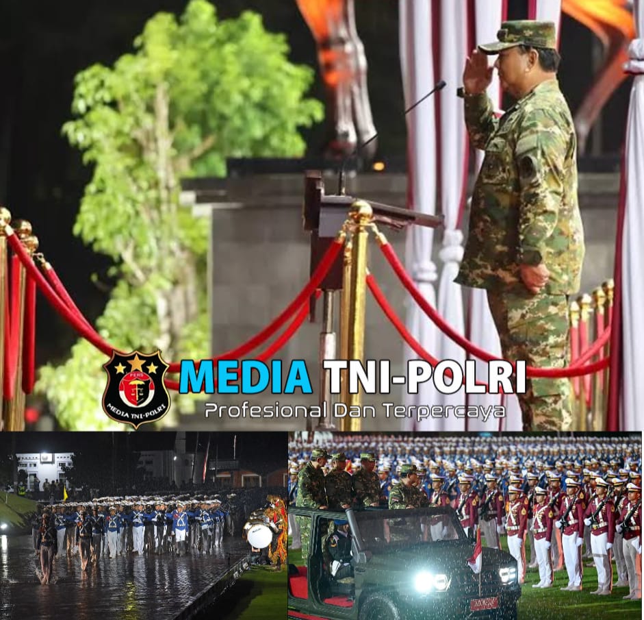 Presiden Prabowo Pimpin Upacara Parade Senja dan Penurunan Sang Merah Putih di Akademi Militer Magelang