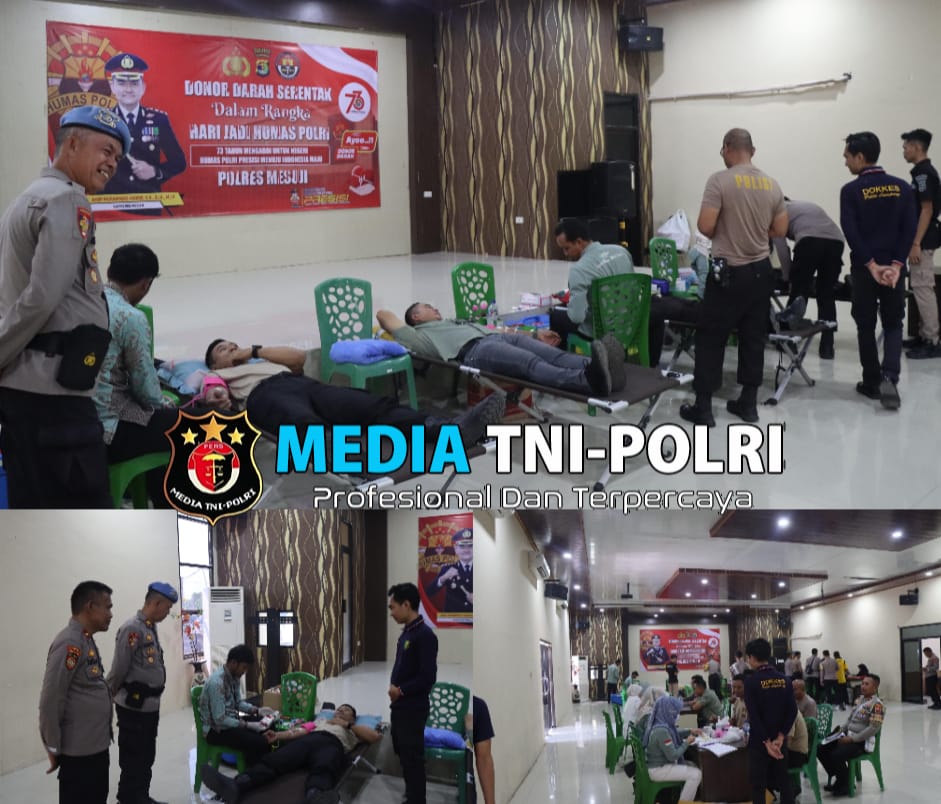 Dalam Rangka Hari Jadi Humas Polri ke-73 Tahun 2024,Polres Mesuji Bersama UTD Dinas Kesehatan Gelar Donor Darah Serentak