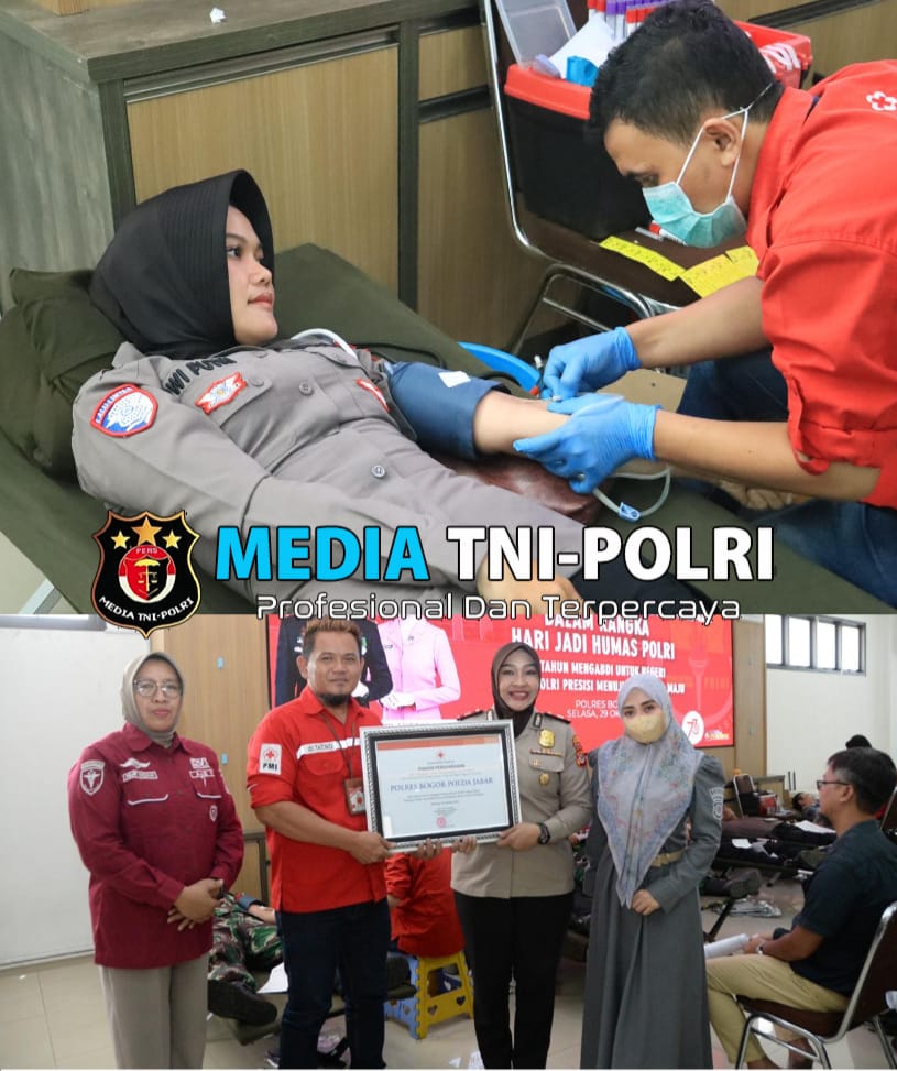 Polres Bogor Laksanakan Donor Darah Serentak dalam Rangka Hari Jadi Humas Polri ke 73 Tahun 2024, dengan Tema “Mengabdi untuk Negeri Humas Polri Presisi Menuju Indonesia Maju