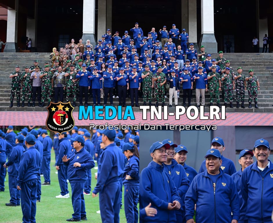 Retreat Kabinet Merah Putih, Kompak Mengenakan Seragam Training Berwarna Biru Saat Senam Bersama Presiden Prabowo Subianto