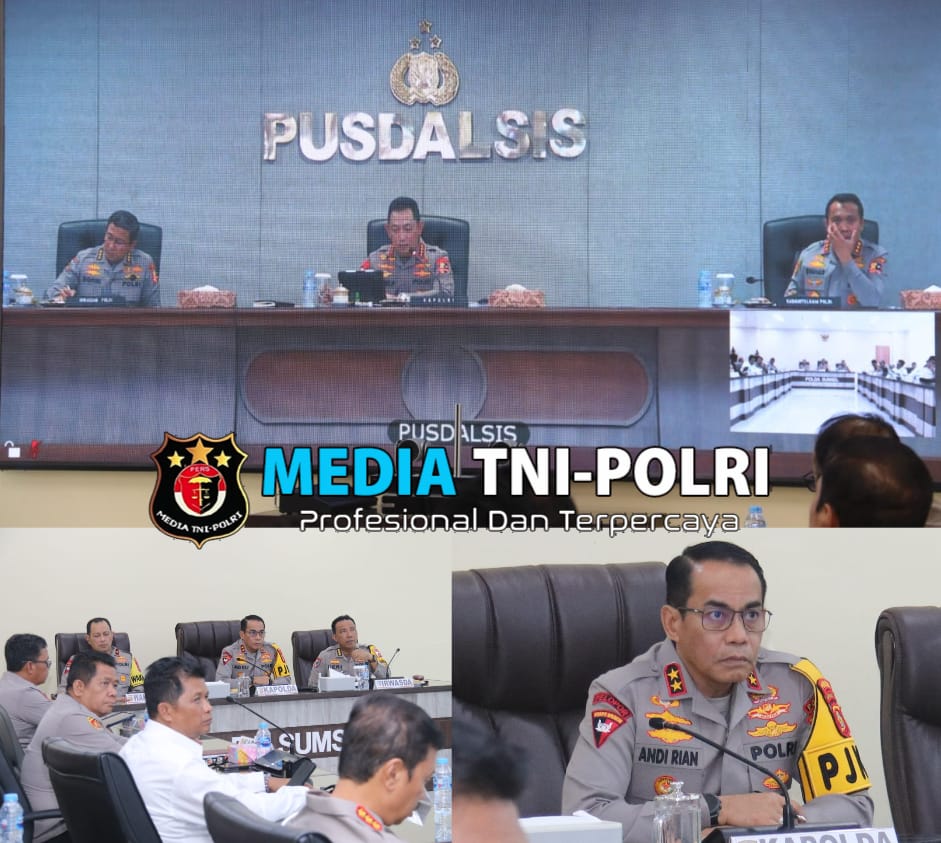Kapolda Sumsel Irjen Pol Andi Rian R Djajadi Bersama Jajaran Polda sumsel Ikuti Arahan Kapolri Secara Virtual Terkait “Mewujudkan Visi Misi Bersama Menuju Indonesia Emas 2045”