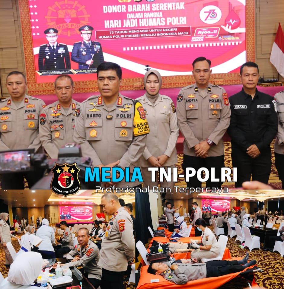 Gelar Bhakti Sosial Donor Darah Serentak Sempena HUT Humas Polri Ke 73, Polda Sumsel Sumbangkan 1.287 Kantong Darah