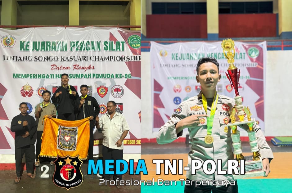 BRIPDA Agus Fajar Sugoro, Persembahkan Medali Emas Untuk Polres Maybrat di ajang Kejuaraan Pencak Silat Lintang Songo Championship