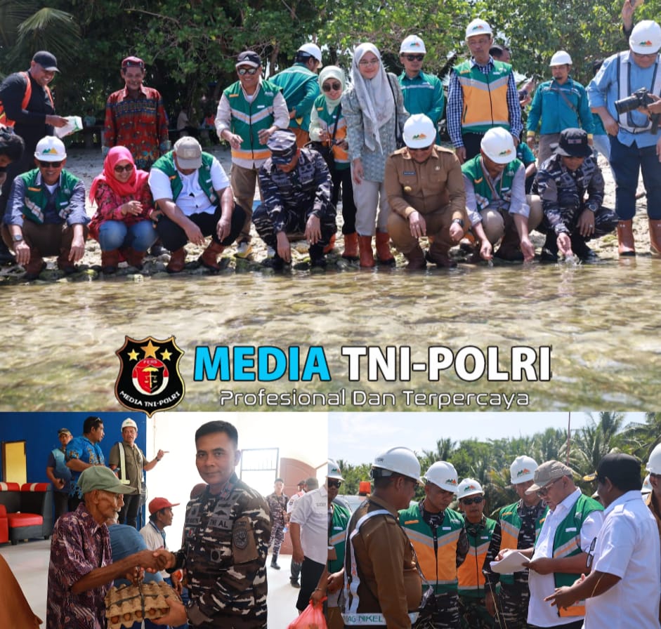 Danlantamal XIV Dampingi PJ Gubernur PBD Tinjau Lokasi Tambang GAG Nikel, Pelestarian Penyu dan Baksos di Pulau GAG