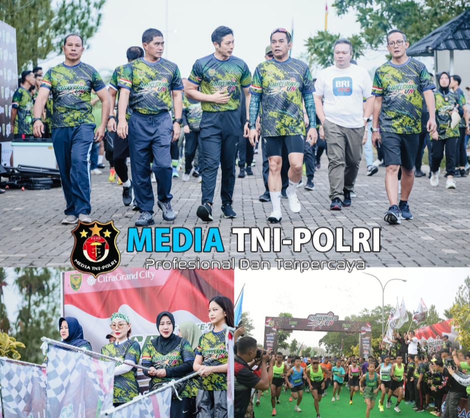 Kapolda Sumsel Bersama Pangdam II/Sriwijaya Serta Jajaran TNI-POLRI Sumsel dan Instansi Terkait Mengikuti Sriwijaya Run Rangkaian Memperingati HUT TNI ke-79