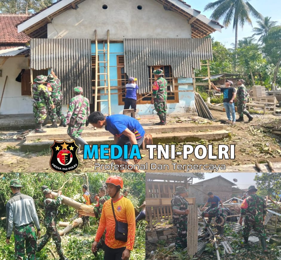 Kodim 0808/Blitar Laksanakan Karya Bakti Bantu Warga Terdampak Bencana di Blitar