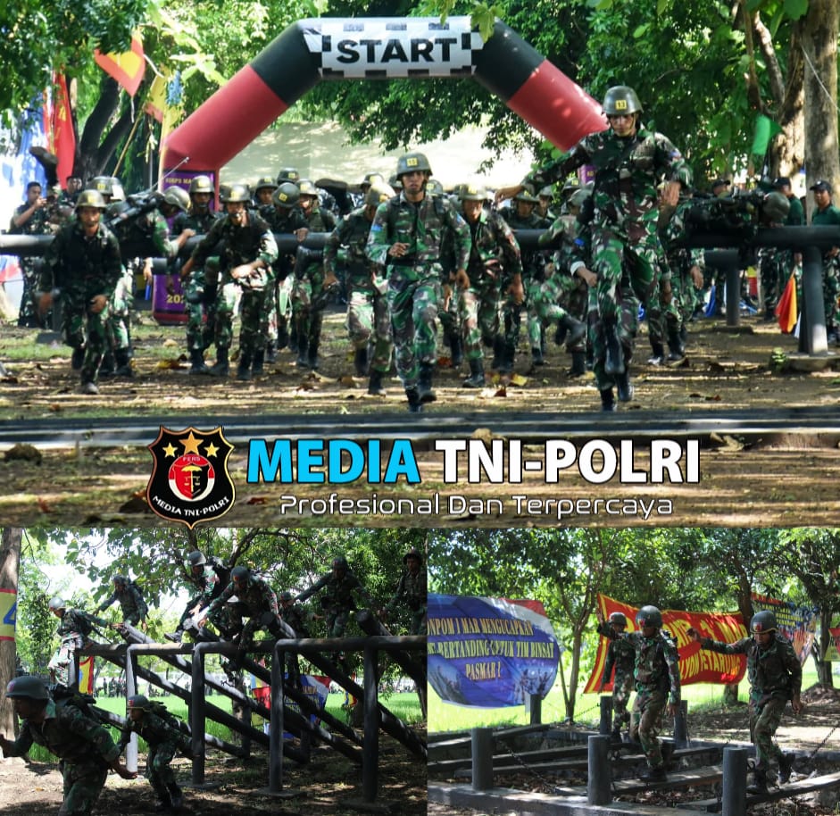 Kerahkan Seluruh Kekuatan, Atlet Binsat Pasmar 3 Selesaikan Materi Halang Rintang