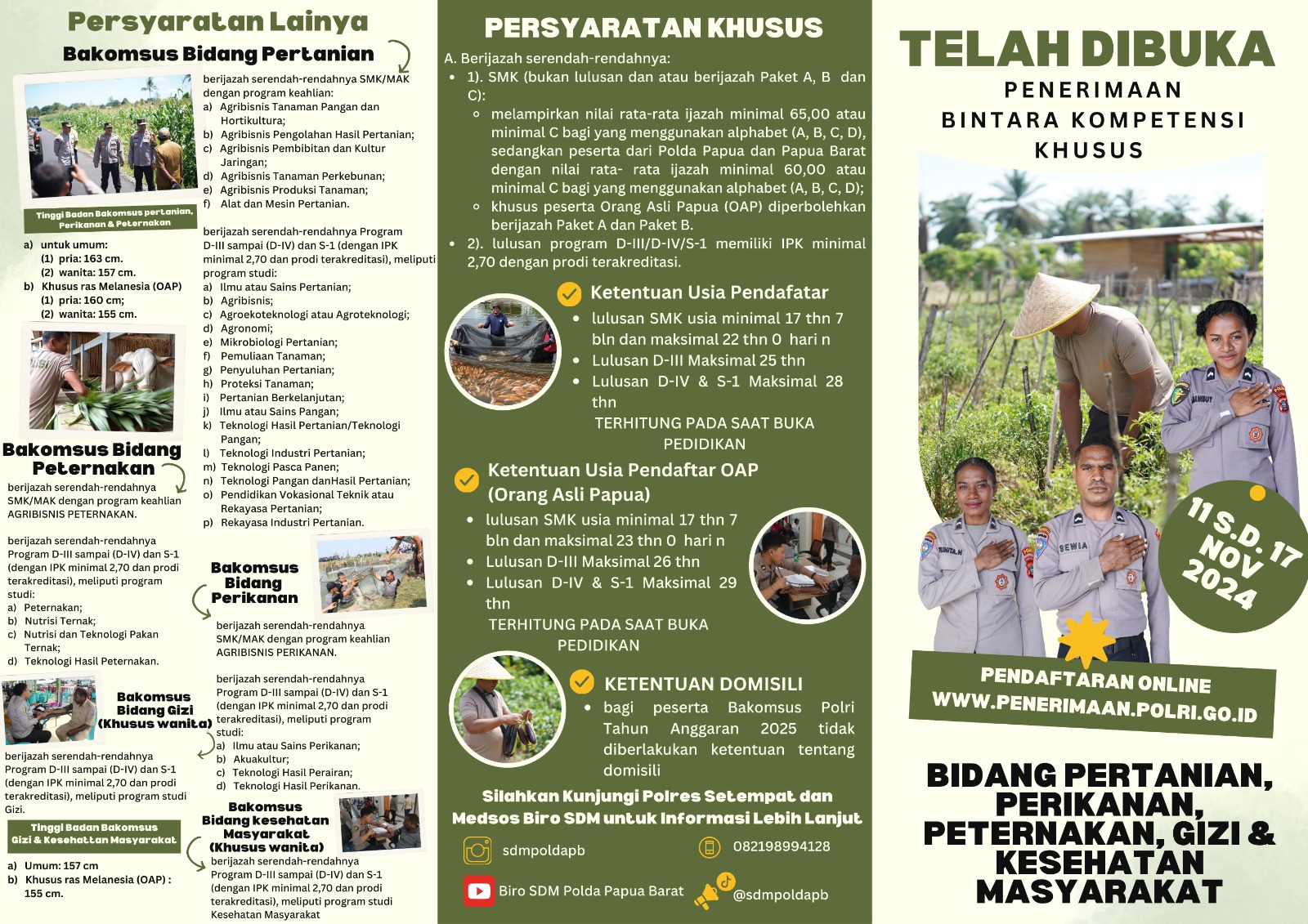 Polda Papua Barat Akan Buka Penerimaan Polri Jalur Rekrutmen Bintara Kompetensi Khusus