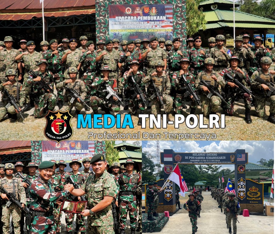 Satgas Pamtas Yonarmed 11 Kostrad Gelar Upacara Pembukaan Patroli Terkoordinasi Seri II RI-Malaysia Tahun 2024
