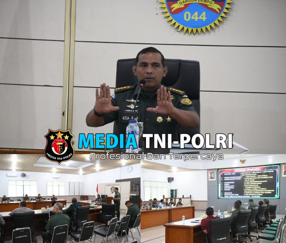 Korem 044/Gapo Gelar Rapat Koordinasi Upacara Ziarah Nasional Dalam Rangka Hari Pahlawan Tahun 2024