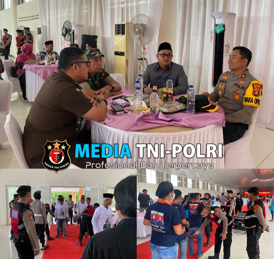 Polres Mesuji Bersama TNI dan Stakeholder Laksanakan Pengamanan Terkait Debat Calon Wakil Bupati yang Kedua di Kabupaten Mesuji