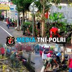 Lestarikan Budaya Gotong Royong, Babinsa Bersama Warga Kerja Bakti Bersihkan Lingkungan Kel. Tlumpu